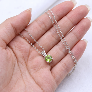 Collier de mariage pour femme en argent 925 plaqué or rose, serti de pierres précieuses péridot géométriques, prix de gros, bijoux fins, cadeau - Product Image 6