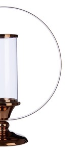 Candelabro Nórdico de Metal Redondo en Oro Rosa, Campana de Vidrio, Portavelas Geométrico para Decoración de Mesa de Boda de Lujo - Product Image 4