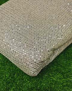 Luxury Sequin Embroidery Lace Fabric Floral Beaded Mesh Fabric African Wedding Party Dress Material - Product Image 5
