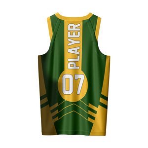 Tenues de basketball personnalisées à col rond, 100% polyester, maille respirante, évacuation de l'humidité, séchage rapide, ensemble short et maillot sans manches - Product Image 3