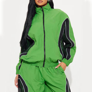 Conjunto de Pantalones Cortos y Chaqueta Cortavientos para Mujer, Conjunto de Dos Piezas de Verano, Pantalones Cortos y Chaqueta Cortavientos con Bloques de Color - Product Image 3