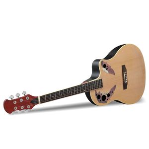 Chitarra Acustica Cutaway da 41 Pollici con Top in Abete, Fondo e Fasce in Legno di Uva, Corpo in Burlywood, Manico in Okoume, Fondo e Fasce in Palissandro per Principianti - Product Image 3