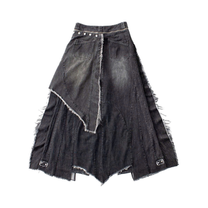 Elegant patchwork <b>denim</b> <b>skirt</b> chic boutique garment Vietnamese supplier MOQ 50 pcs - Product Image 5