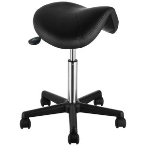"<b>Height</b> <b>Adjustable</b> Swivel Saddle <b>Stool</b> Chair for Salon 400 LBS Weight Capacity Thickened PU Leather" - Product Image 6