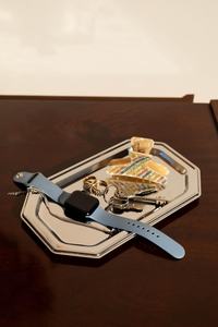 Plateau de service en métal pour collations et boissons, idéal pour les cafés et restaurants, plateau et plat argentés - Product Image 4