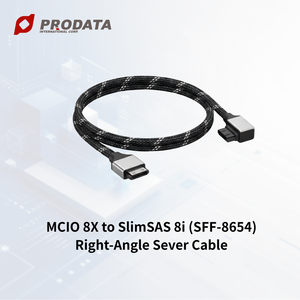 Câble de serveur MCIO 8X vers SlimSAS 8i SFF-8654 à angle droit PCIe Gen4 - Product Image 2