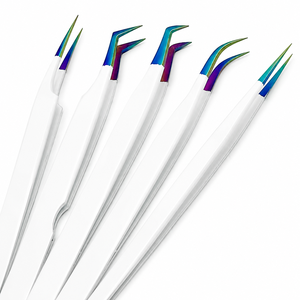 Luxury <b>White</b> Volume Eyelash Tweezers with Slanted Tip Stainless Steel Eco-Friendly & Durable for Eyebrow Use - Product Image 3
