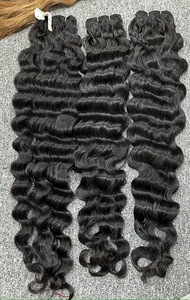 Cheveux humains vierges vietnamiens bouclés/ondulés, double trame machine, trame plate, toutes couleurs, compatibles permanente - Product Image 3