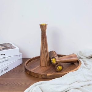 Nouveau centre de table en bois naturel, porte-bougie rustique en bois, très vendu, de haute qualité, porte-bougie en bois écologique - Product Image 3