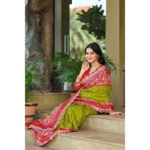 Elegant <b>Wedding</b> Saree with Embroidery & Sequence Lace Border Stunning Beautiful <b>Dress</b> - Product Image 5
