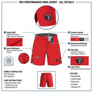 Pantalones Cortos Deportivos para Niños DUMELA INTERNATIONAL de Alta Calidad en Poliéster y Algodón Rojo con Logotipo Personalizado, Cómodos para el Verano, para Boxeo y Entrenamiento de MMA - Product Image 6