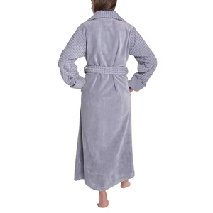 Peignoir unisexe de luxe thermique grande taille 100 % coton à manches longues, robe douce de haute qualité pour la détente et le bain, meilleur prix de gros - Product Image 2