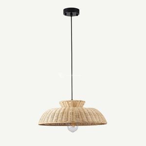 Pantalla de Lámpara Colgante de Ratán Natural, Lámpara de Techo Estilo Boho Chic, Pantalla de Lámpara de Ratán Tejido Viettimecraft - Product Image 3
