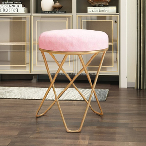 Taburete otomano con estructura metálica - Product Image 6