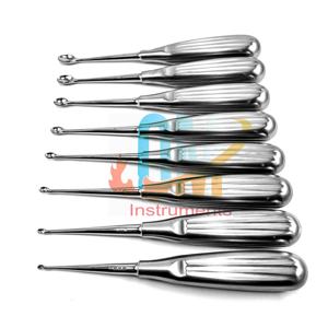 Cureta ósea manual Volkmann de acero inoxidable de 4x5 mm, instrumento quirúrgico ortopédico con acabado pulido tipo cuchara afilada - Product Image 3