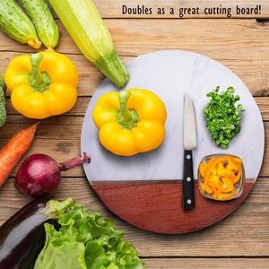 Juego de Tabla de Quesos Premium de Mármol y Madera de Acacia con Cuchillos de Queso de Acero Inoxidable Dorado, Elegante Plato para Servir Charcutería - Product Image 3