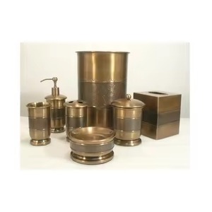 Artisan Metal <b>Bathroom</b> <b>Set</b> Decorative Vanity <b>Accessories</b> Collection for Home Hotel Spa Resort <b>Bathroom</b> Counter Decor - Product Image 6