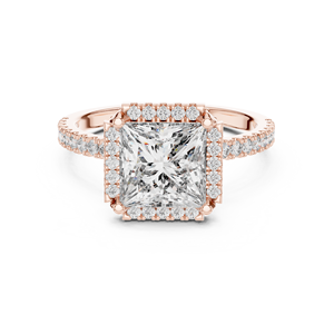 Bague de fiançailles de luxe en or rose plaqué rhodium 18 carats avec diamant de laboratoire taille princesse 2,5 carats, idéale pour la Saint-Valentin, les fêtes et les mariages, certifiée IGI - Product Image 4