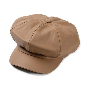 Casquette Gavroche Vintage en Cuir Marron pour Hommes et Femmes, Chapeau Rétro Baker Boy, Coiffe Décontractée Streetwear, Marque Personnalisée, Vente en Gros, Mode - Product Image 2