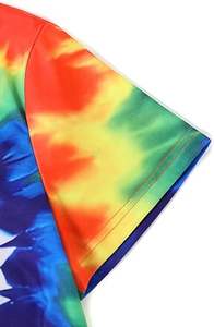 เสื้อยืดผู้หญิง คอตตอน 100% แขนสั้น คอกลม ลายมัดย้อม ดีไซน์โดดเด่น ไม่ซ้ำใคร รับผลิตตามแบบ OEM สไตล์ลำลอง สำหรับฤดูใบไม้ร่วง - Product Image 2