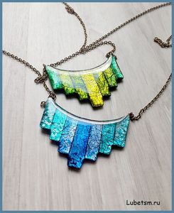 Iridescent Resin Necklace Holographic Handcrafted Jewelry <b>Unique</b> <b>Gift</b> <b>for</b> <b>Her</b> Ideal Bestie Present - Product Image 3