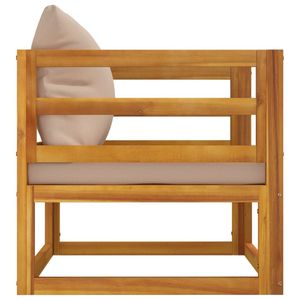 เก้าอี้สวนแบบโมดูลาร์ขนาดกลาง ทำจากไม้สักสีเทาเข้ม ดีไซน์หรูหราสำหรับนั่งพักผ่อนกลางแจ้ง - Product Image 3