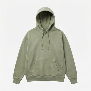 Sweat à capuche coupe droite délavé à l'acide, personnalisé, en molleton 100% coton épais, avec poche, pour homme, style vintage, hiver, séchage rapide, respirant - Product Image 1