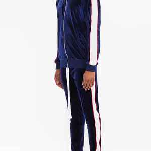 New Arrival Wide Leg Flared Pants Set Trendy High Waist Streetwear Outfit Modern Style <b>Women</b> Velvet Track Suit - Product Image 2
