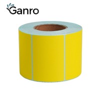Étiquettes autocollantes découpées à la forme de haute qualité, code-barres jaune, 40x30mm, rouleau d'étiquettes en papier thermique