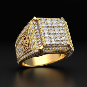 Men's & Women's Iced Out Hip Hop Engagement <b>Ring</b> 925 <b>Sterling</b> <b>Silver</b> Moissanite Diamond Prong <b>Set</b> Anniversary Wedding Jewelry - Product Image 3