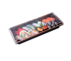 Rectangle Metal Serving Tray <b>Black</b> with Red Edge Dishwasher Safe Minimalist Design - Product Image 1