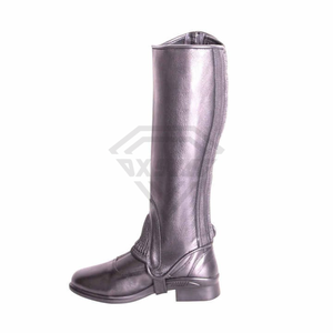 Hot Selling Professional Leather Material Customized Logo Printing Light Weight Unisex High <b>Half</b> Horse Riding <b>Chaps</b> Cheap Price - Product Image 2