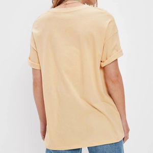 T-shirts pour femmes en gros, col rond, confortables, décontractés, à manches courtes, personnalisables, imprimés, couleur unie - Product Image 5