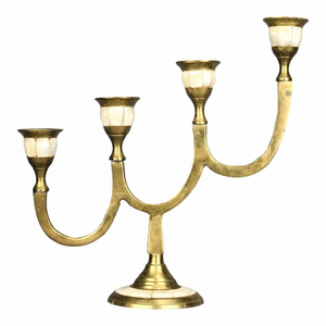 5 Arm Metal Candelabra <b>Silver</b> Candle Stand For Wedding Centerpiece Elegant Tabletop Aluminum <b>Candlestick</b> Holder Bulk Event Decor - Product Image 2