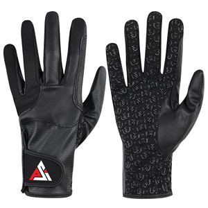 Gants d'équitation en cuir PU durable, imperméables, doublés de polaire thermique, pour l'hiver et les températures froides - Product Image 1