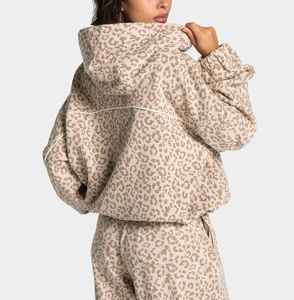 Conjunto Deportivo Holgado de Punto con Estampado de Leopardo Personalizado para Mujer, Ropa Casual Transpirable, Top de Manga Larga, Conjuntos Deportivos Holgados para Mujer - Product Image 2