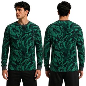 Camiseta de Manga Larga con Estampado de Ondas de Mármol Azul, Sublimada, de Forro Polar, para Hombre, de Poliéster, Cálida, Térmica, para Deportes de Invierno, Venta al Por Mayor - Product Image 2