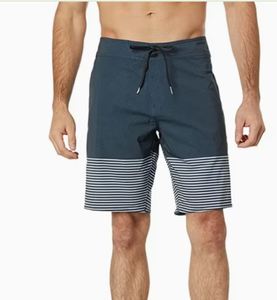 Short de bain rayé pour homme, taille mi-haute, cordon de serrage, séchage rapide, décontracté, longueur courte, en polyester - Product Image 4