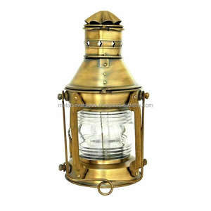 Lámpara de Aceite Náutica Antigua con Forma de Ancla, Lámpara de Barco Marítima, Acabado de Latón Vintage, Decoración Marina Colgante, Lámpara de Huracán - Product Image 6