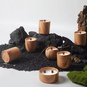 Portavelas de Madera para Velas Aromáticas, Recipiente de Madera para Velas de Té, Decoración para Bodas, Fiestas y Hogar - Product Image 5