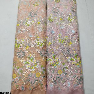 Wholesale Custom Net Embroidery <b>Polyester</b> <b>Fabric</b> Lightweight Sheer Mesh for Bridal Wear Fashion Dress and Home Decoration - Product Image 1