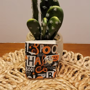 <b>Mini</b> Halloween Doodle Faux Leather Journal 4x3 Handmade Customizable Cute Printed <b>Notebook</b> <b>Mini</b> Halloween Doodle Faux Leather - Product Image 1