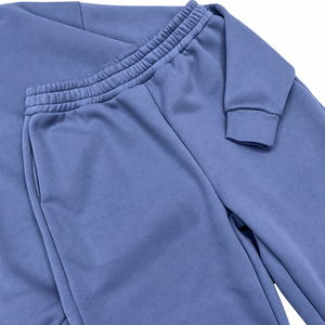Ensemble de survêtement décontracté pour homme bleu poussière, comprenant un sweat à capuche uni et un pantalon de survêtement large, 2 pièces, style streetwear - Product Image 6
