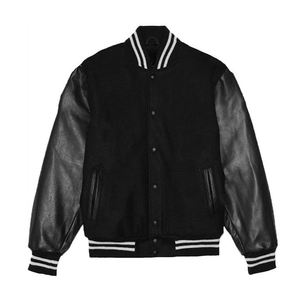 Manufacturer Custom High Quality Unisex Basketball Letterman Jacket 100% Cotton Embroidery Leather Sleeve Winter Jacket for Men - Product Image 1