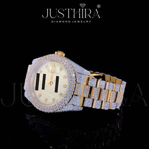 Montre Hip Hop Rapper entièrement sertie de diamants en argent sterling et or, avec pavé de moissanite et diamants VVS, pour homme ou femme - Product Image 4