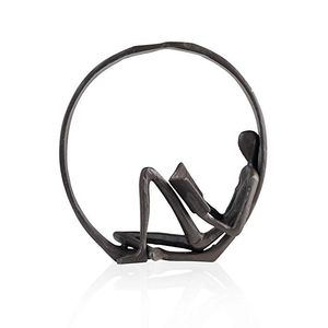 Escultura de yoga de aluminio hecha a mano de primera calidad, arte abstracto de metal para decoración de interiores. - Product Image 1