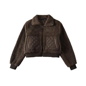 Chaqueta Corta Acolchada de Algodón para Mujer, para Otoño e Invierno, Estilo Casual, con Cuello Alto y Felpa Sintética - Product Image 3