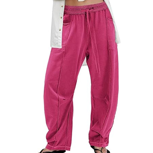 Women Breathable Cargo Sweatpants Wide Leg Pants High Waist <b>Drawstring</b> Casual Loose Fit Joggers - Product Image 4