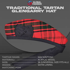 Bonnet Glengarry écossais traditionnel pour bagpipeur en tissu durable mélange laine-acrylique OEM ODM - Product Image 3