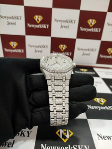 Reloj de Lujo para Hombre con Incrustaciones de Moissanita de 41 mm, Movimiento Automático, Acero Inoxidable, con Caja, Pasa el Test de Diamantes - Product Image 3